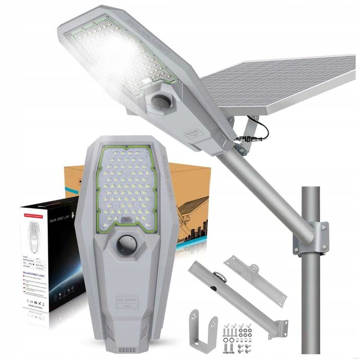 Lampa uliczna solarna PREMIUM 2000W z czujnikiem ruchu+ uchwyt i pilot
