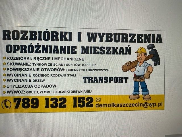 Rozbiórka i wyburzanie opróżnianie mieszkań transport