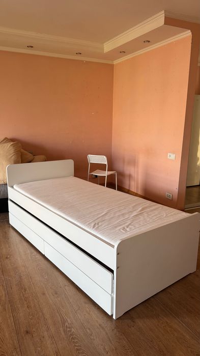 До 10.05.26!!! Ліжко IKEA SLÄKT розсувне з одним матрацом та ящиками для зберігання