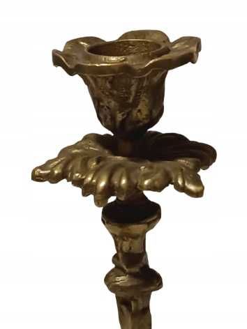 Świecznik mosiężny klasyczny | Styl pałacowy | 19,5 cm