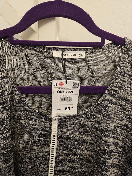 Piękne ponczo/narzutka/sweterek rozmiar one size Reserved nowe z metką!
