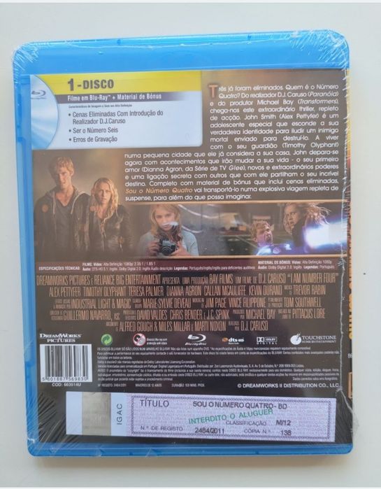 Blu-ray Sou o Número Quatro - novo