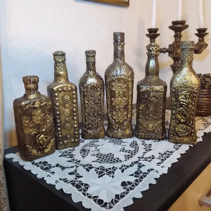 Бутылочки декупаж для напитков.