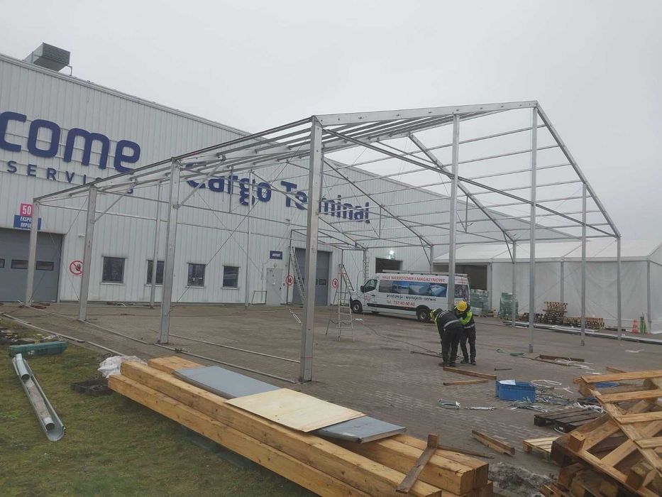 Wiata Hala namiotowa 20x15x4 boki blacha