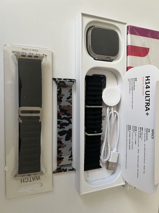 Смарт годинник H14 Ultra +(Hello)49 мм,AMOLED+2ремінці