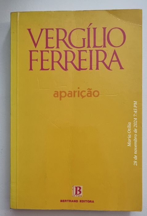 Livro Aparição de Virgílio