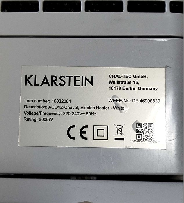 Тепловентилятор  баштовий, фірми Klarstein - Німеччина