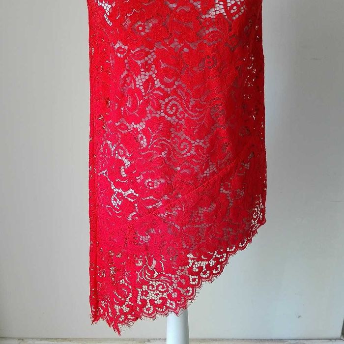 Tunika sukienka koronkowa asymetryczna H&M czerwona rozm. 34 nowa