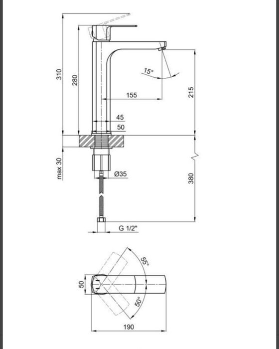 Комплект латунных смесителей для душа Qtap Lipno Graphite