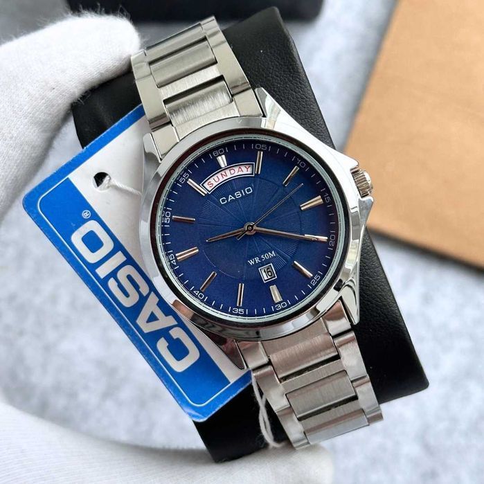 Годинник Casio MTP-1381 Silver/Blue DAY | наручные часы | Касио A159