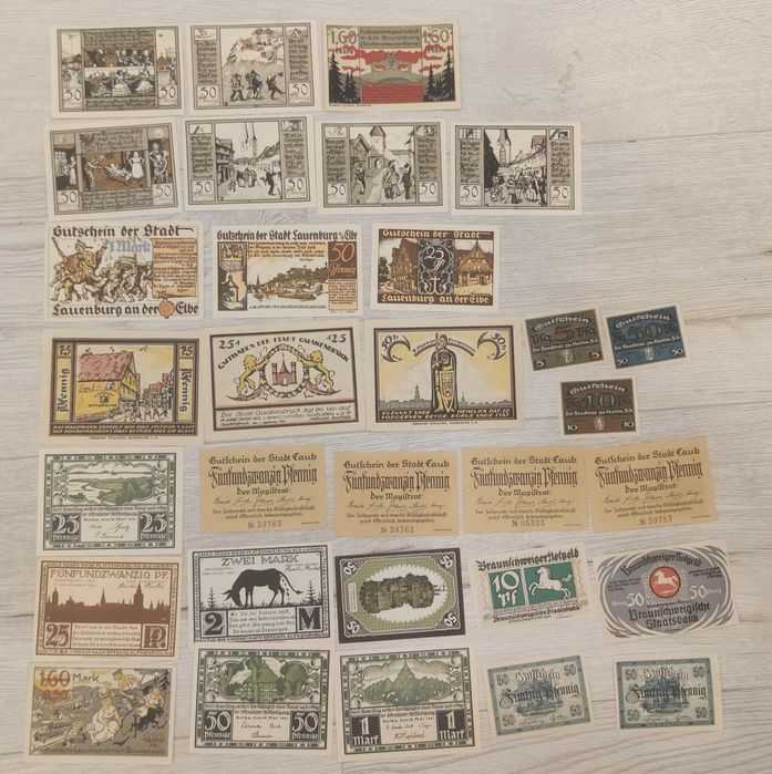 Notgeld banknoty zestaw 31 sztuk zestaw nr 11