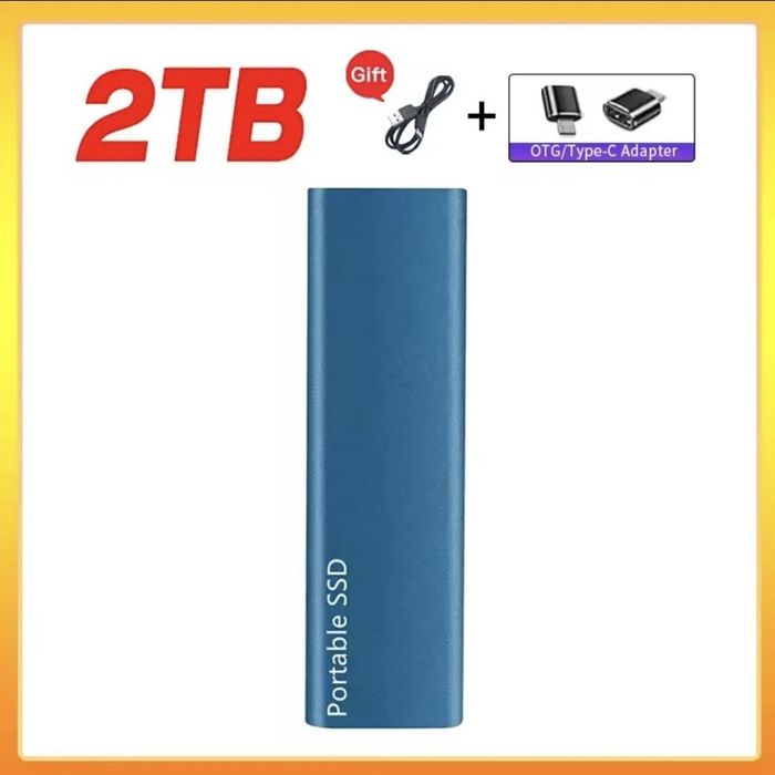 Зовнішній ssd диск 2ТВ USB 3.1 Type-C пам'ять для ПК телефонів