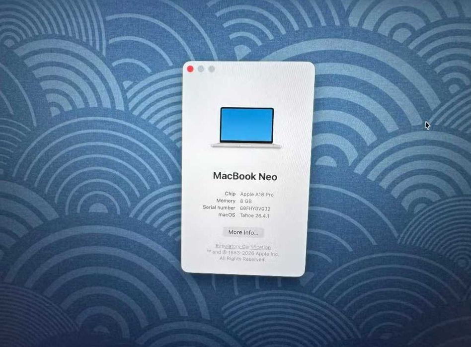 MacBook Neo Szary 256GB