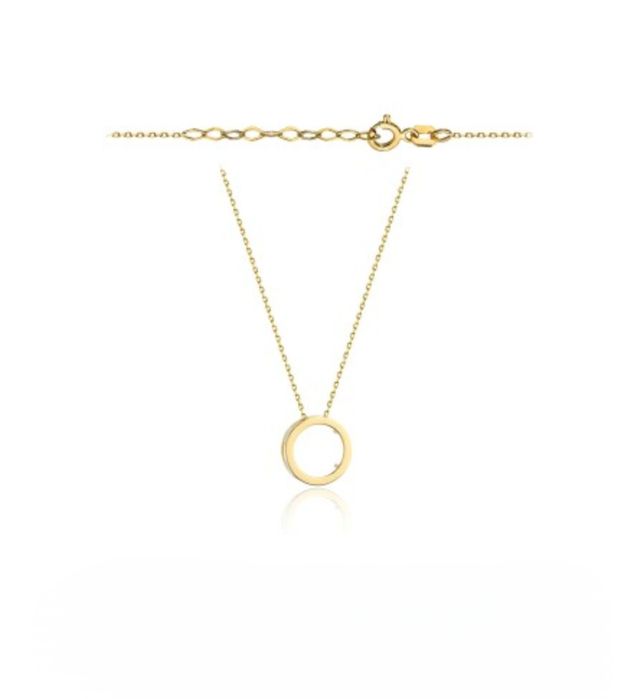 Złoty naszyjnik 585 z ruchomym ringiem celebrytka na prezent !!!