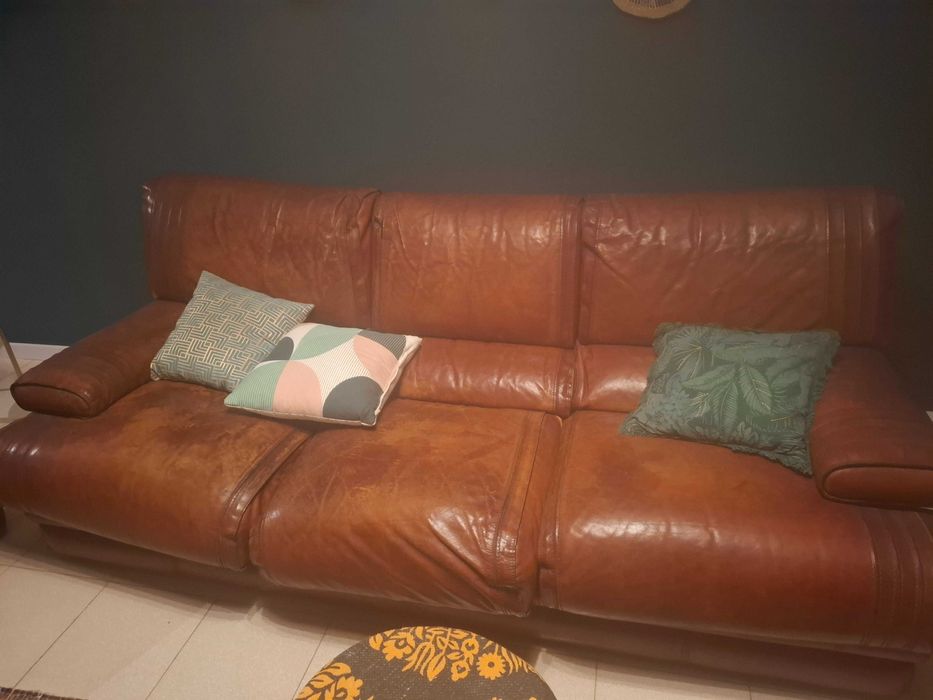 Sofas em pele estilo antigo