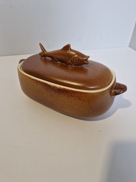 Pojemnik na śledzie, kamionkowe / ceramiczne naczynie