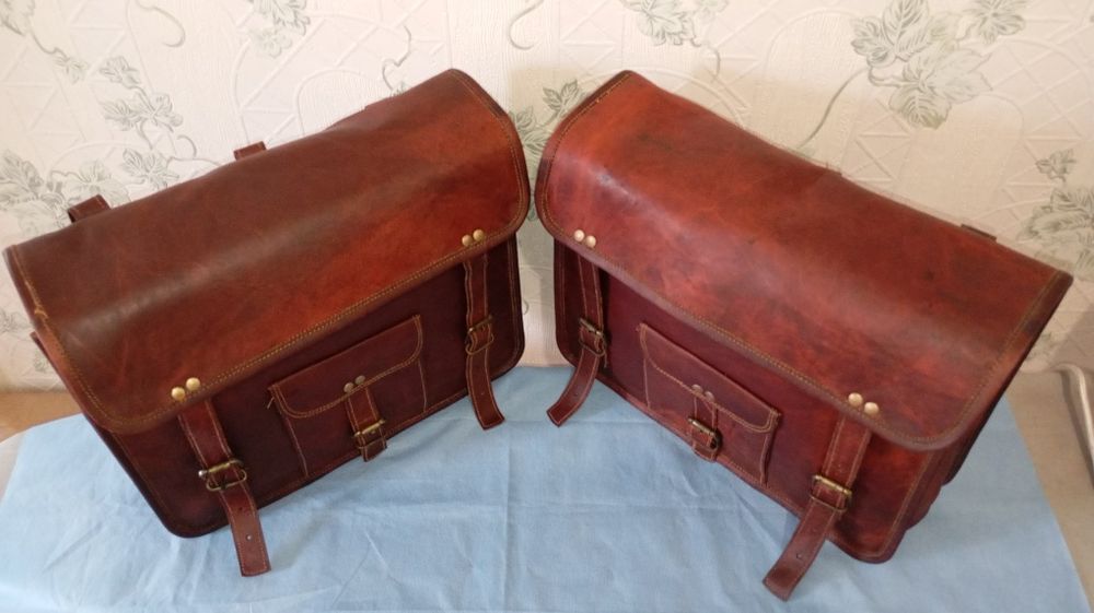 Кофри, підсідельні сумки.  Шкіра натуральна.