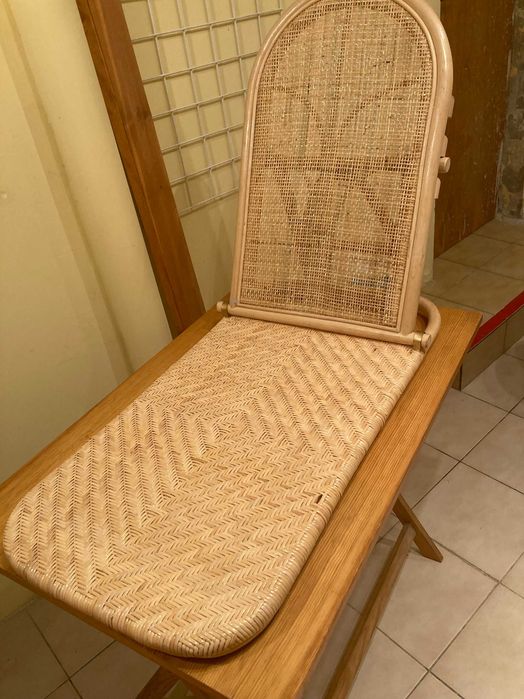leżak rattan naturalny