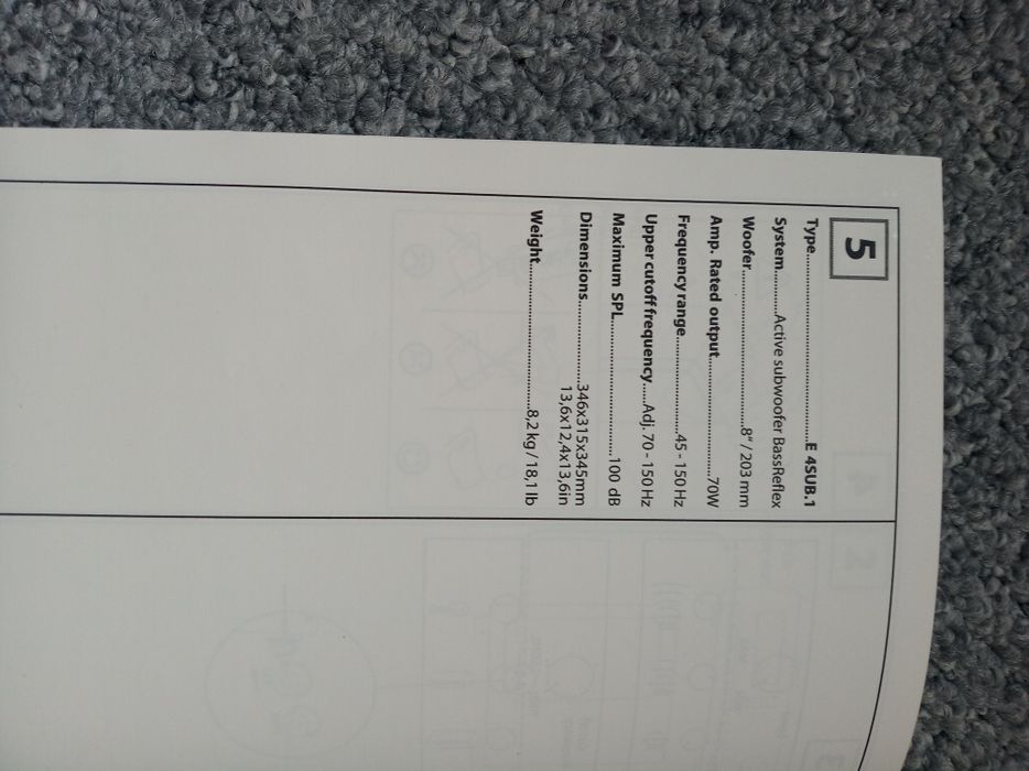 Subwoofer jamo 70 w. LO