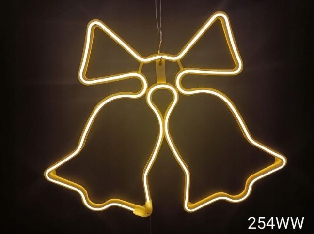 duża ozdoba świąteczna neon led dzwonki dzwonek neonowy oświetlenie