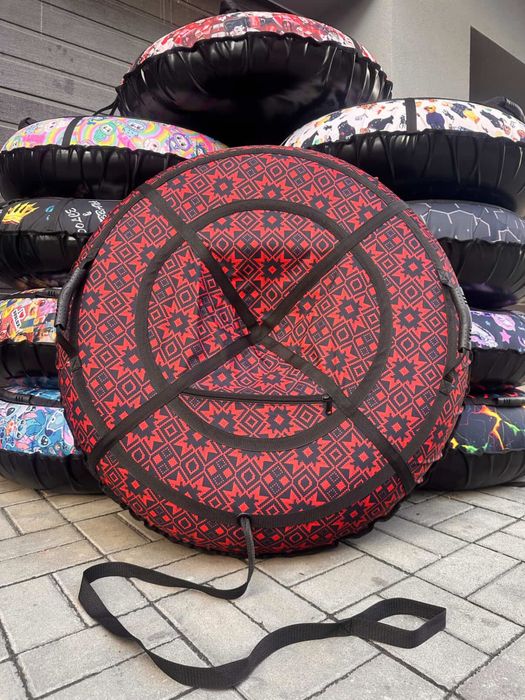 Тюбінг тюба міцна з камерою, слизьке дно, плюшка, ватрушка,