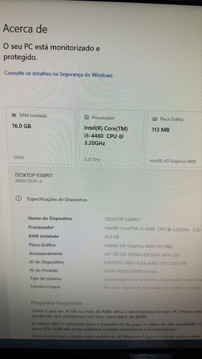 Motherboard Gigabyte CPU i5 16GB RAM