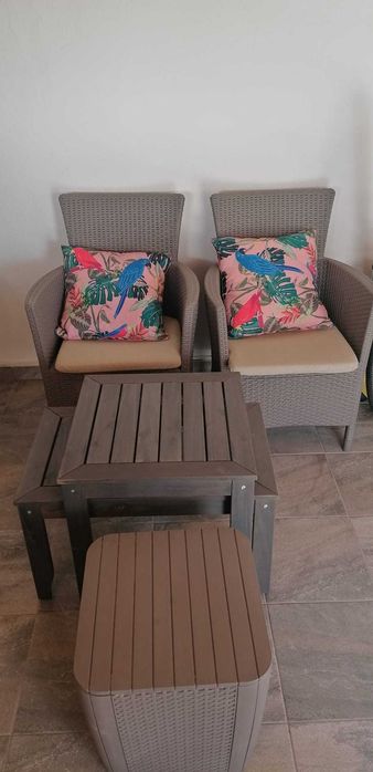 Conjunto mesa exterior extensivel c/ 12 cadeiras