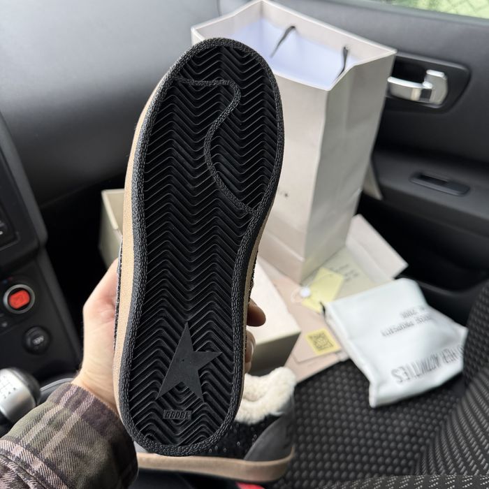 Жіночі зимові кеди кросівки з хутром Golden Goose Black Grey Premium