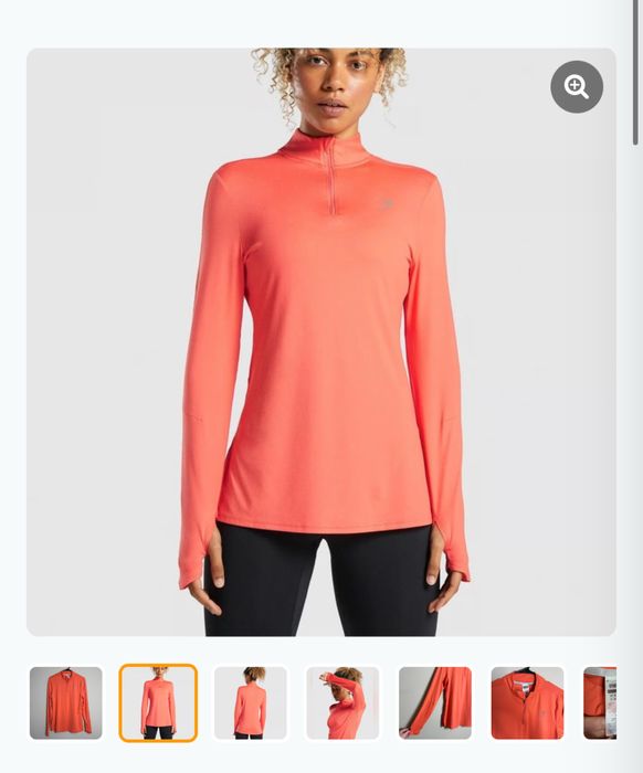 (M/L) Gymshark Speed Running Zip-up Orange рашгард кофта лонгслів лонг