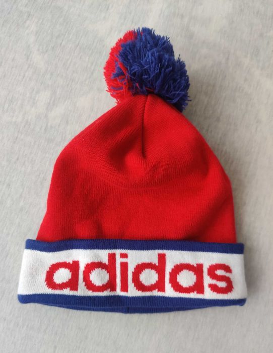 Adidas czapka zimowa oryginalna okazja na zimę Red Czerwona