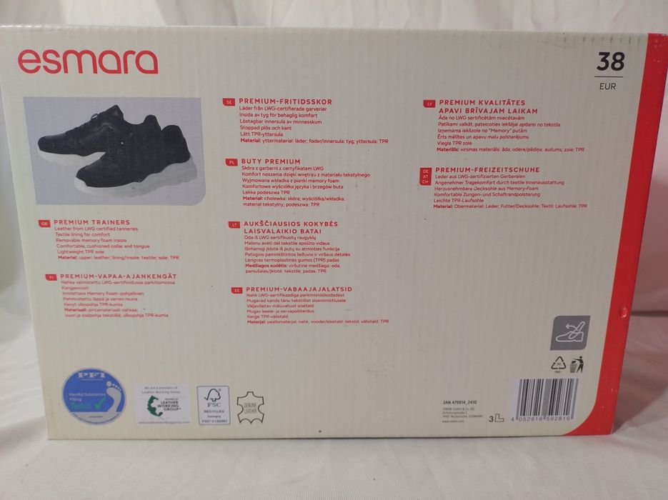 Buty Damskie Skóra r38 wkładka 24cm Esmara