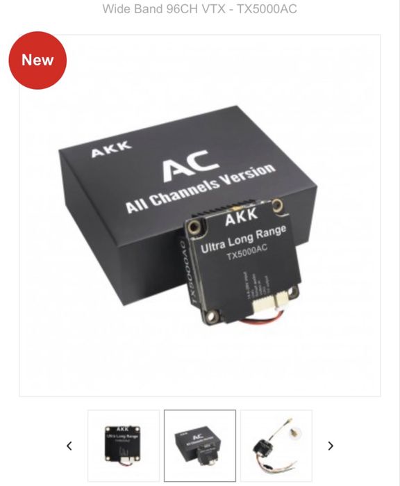 Відеопередавач AKK 5w Ultra Long Range mini 4.9G-6G 96CH 5000АС