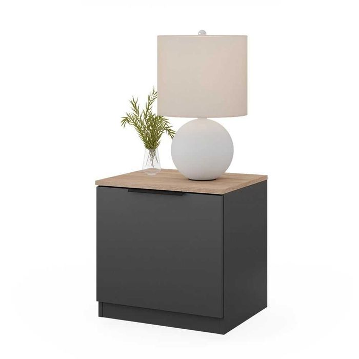 Stolik nocny Vicco Betti antracyt / dąb sonoma 50 × 50 cm