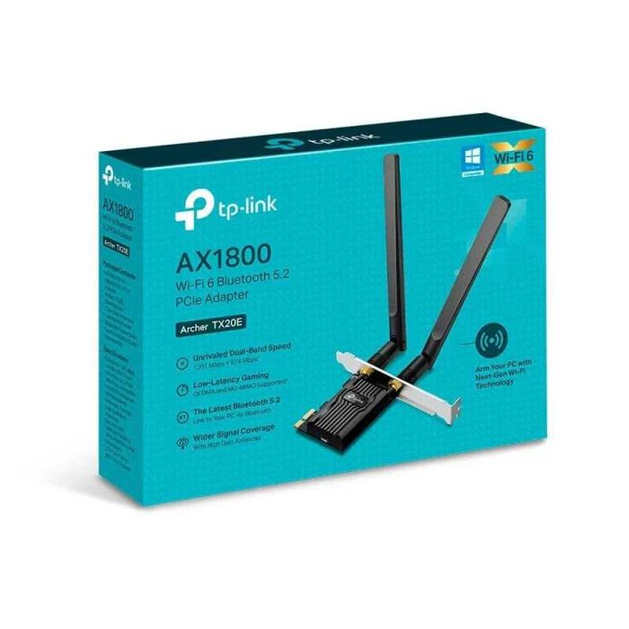 Placa de Rede TP-Link Archer TX20E AX1800 Wi-Fi Bluetooth 5.2 PCI Express - Baixa de Preço