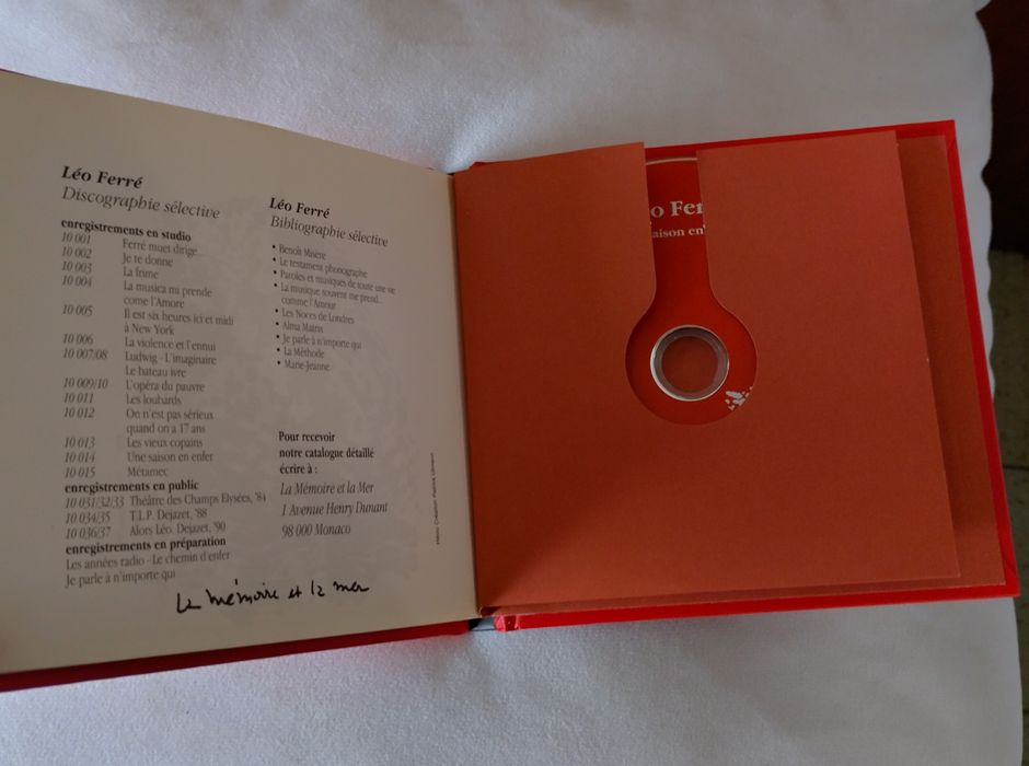 Leo Ferre CD + livrinho 'Rimbaud une saison En Enfer'