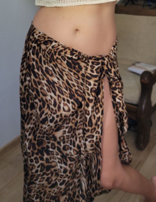 Pareo wiązane zara w panterkę rozmiar XS/S