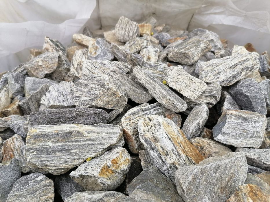 Kora kamienna gnejsowa grys kamień naturalny szary biały DOSTAWA +głaz