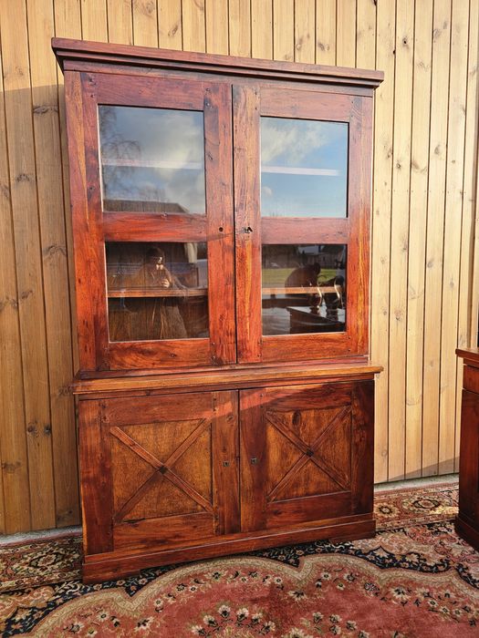 Witryna drewniana kolonialna prosta 140 cm #1614 Stylowy Węgrów