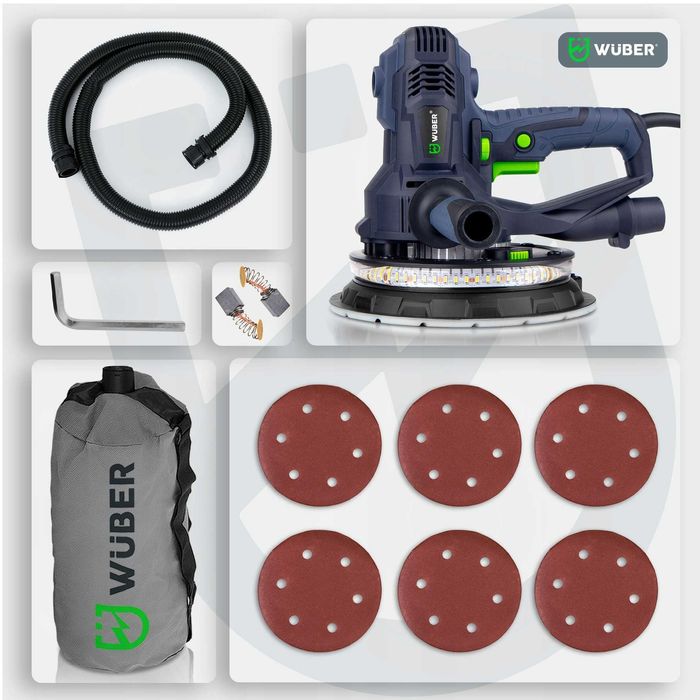 Szlifierka do gipsu gładzi 180mm z taśmą LED PRO