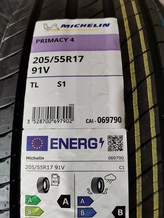 Opony letnie 205/55 R17- MICHELIN Primacy 4- 4 szt.