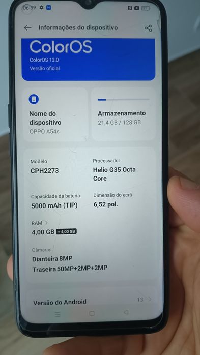 Telemóvel OPPO A54s impecável!