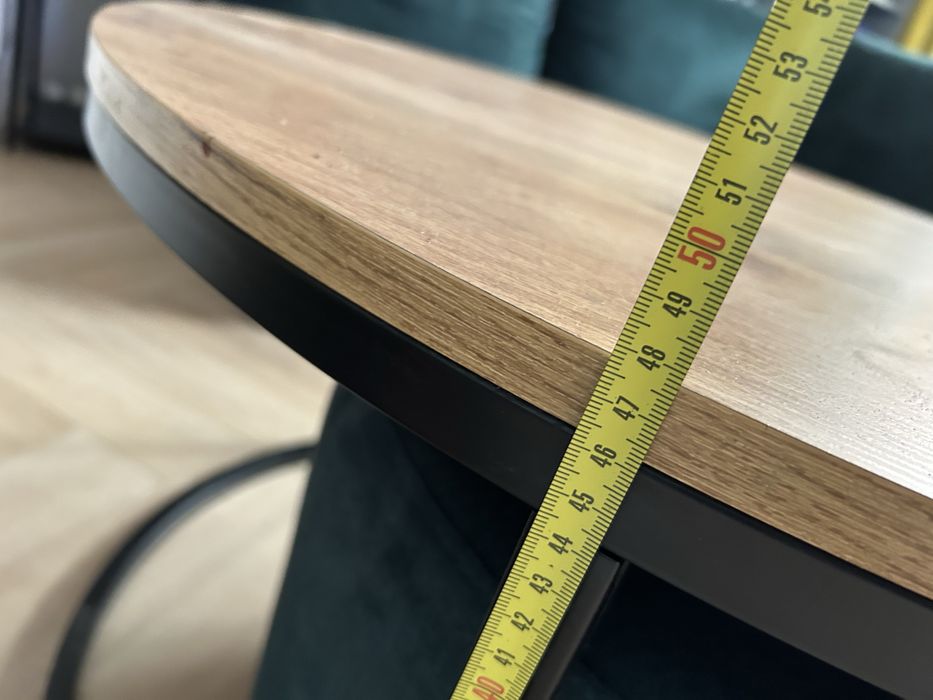 Stolik kawowy z pufem srednica 80cm