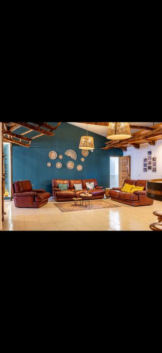 Sofas em pele estilo antigo