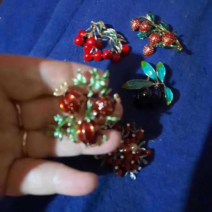 КОЛЛЕКЦИЯ брошь брошки ягоды олива вишня клубника гранат