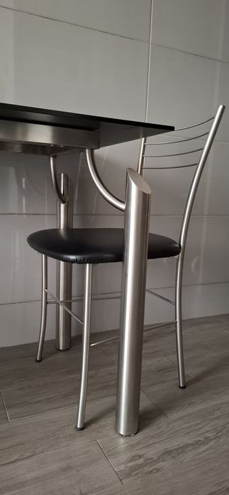 Mesa com 2 cadeiras aço inox 316