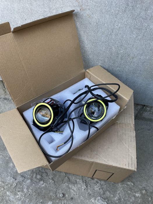 Туманки, комплект додаткових світлодіодних фар U7 LED з ефектом "ангельське око"