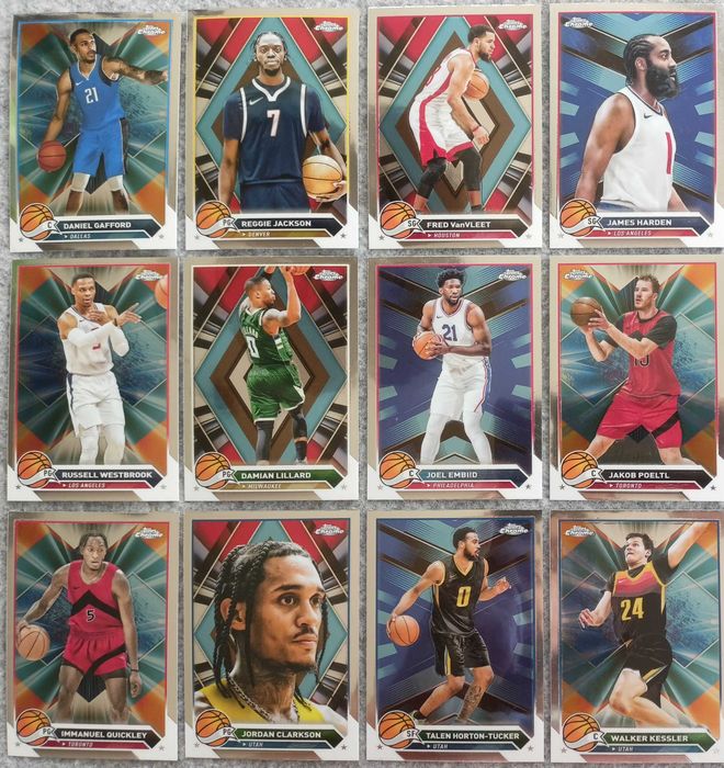 12 kart NBA 2023-24 Topps Chrome Embiid Harden Lillard Westbrook