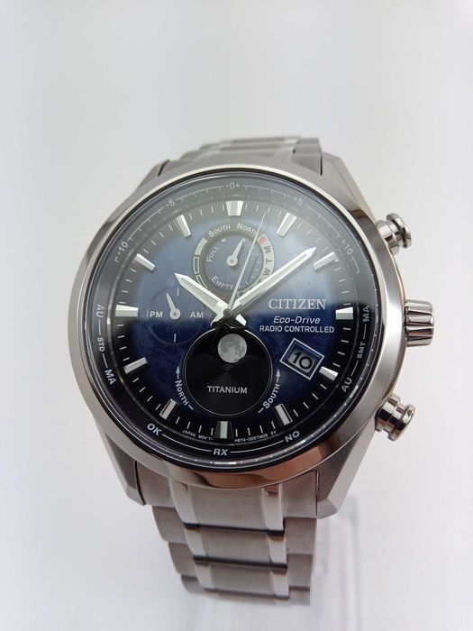 Титановый лунник Citizen EcoDrive BY1010-57L радиосигнал вечник сапфир
