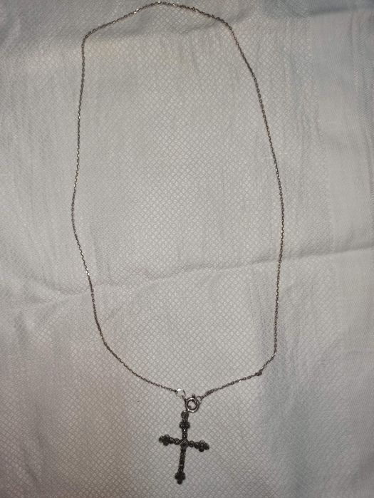 Colar em prata "Cruz com marcassites da Coleção joias de Marcassit