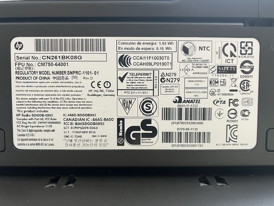Drukarka hp 8600 plus